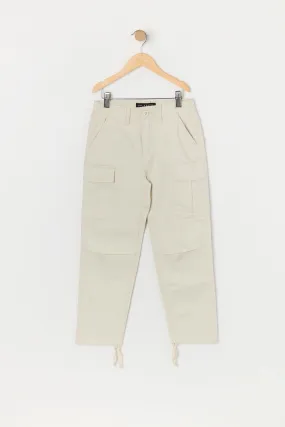 Boys Textured Hem Tie Cargo Pant