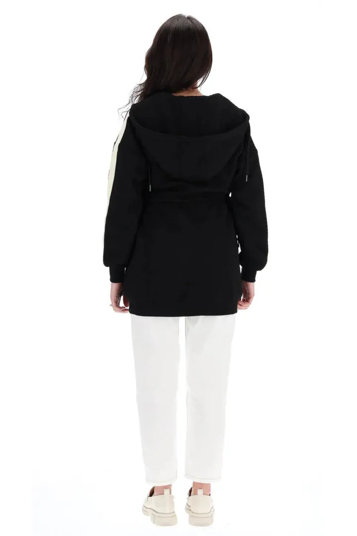 Camryn Hooded Sweater - Black - CHARLO