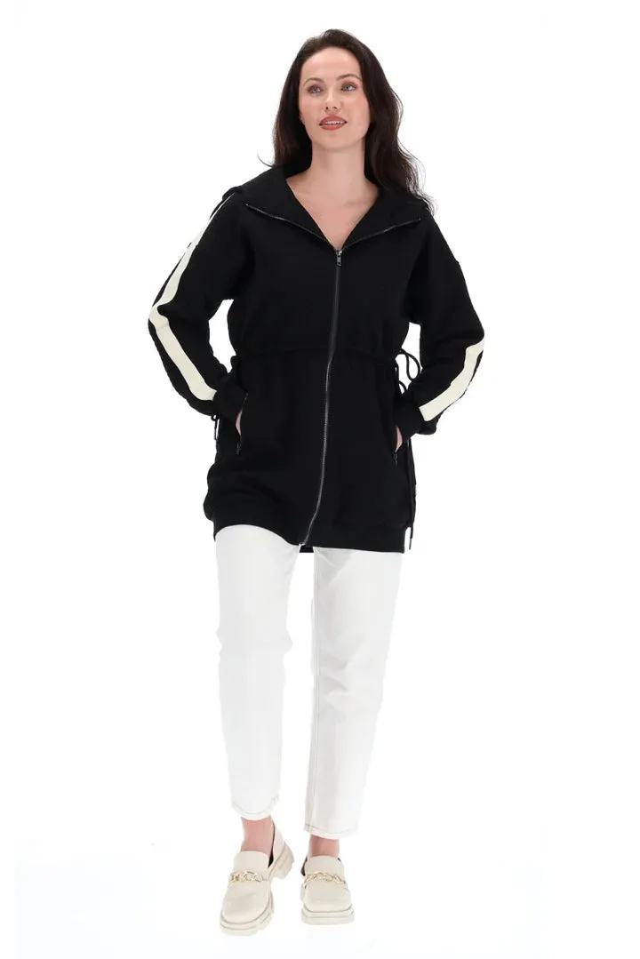 Camryn Hooded Sweater - Black - CHARLO