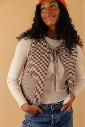Free Now Gingham Quilted Tie Vest