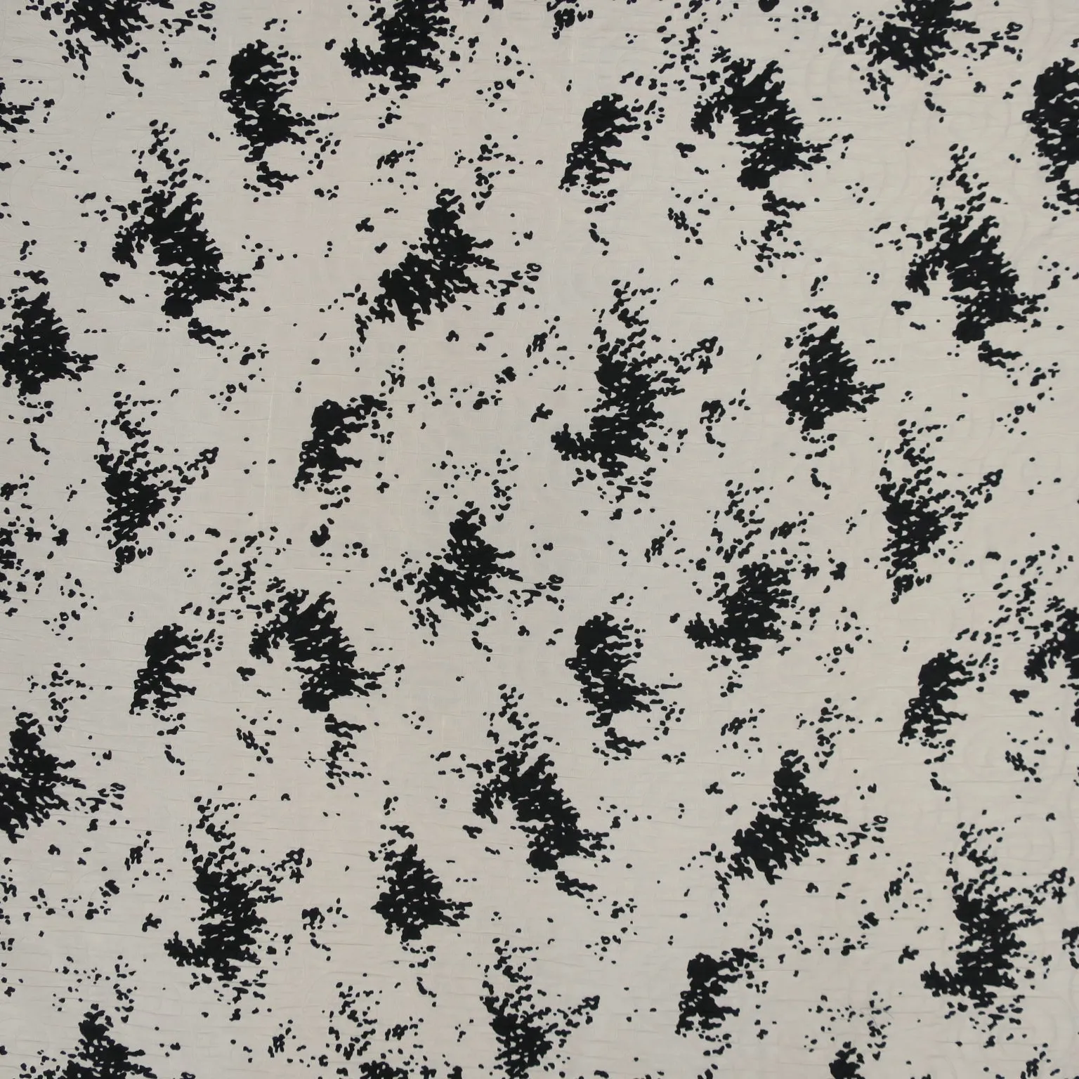 Ivory and Black Abstract Modern Textured Brocade Fabric