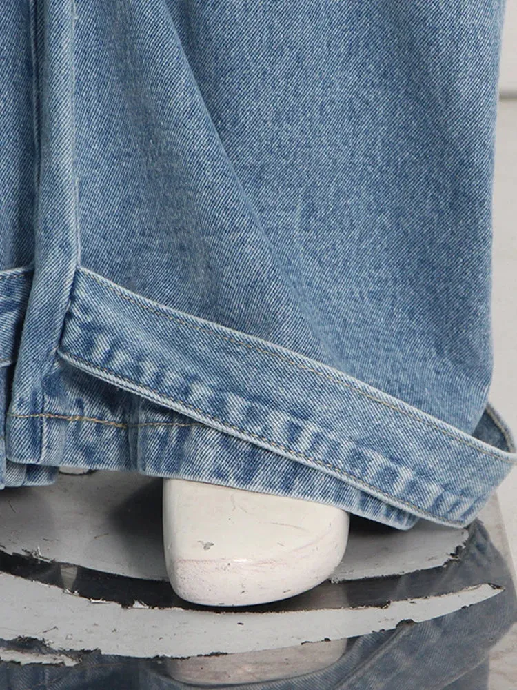 Joskaa Fashion Y2k Pockets Cargo Jeans Women Hipster High Waisted Straight Pants Fall 2024 Casual Denim Trousers Streetwear