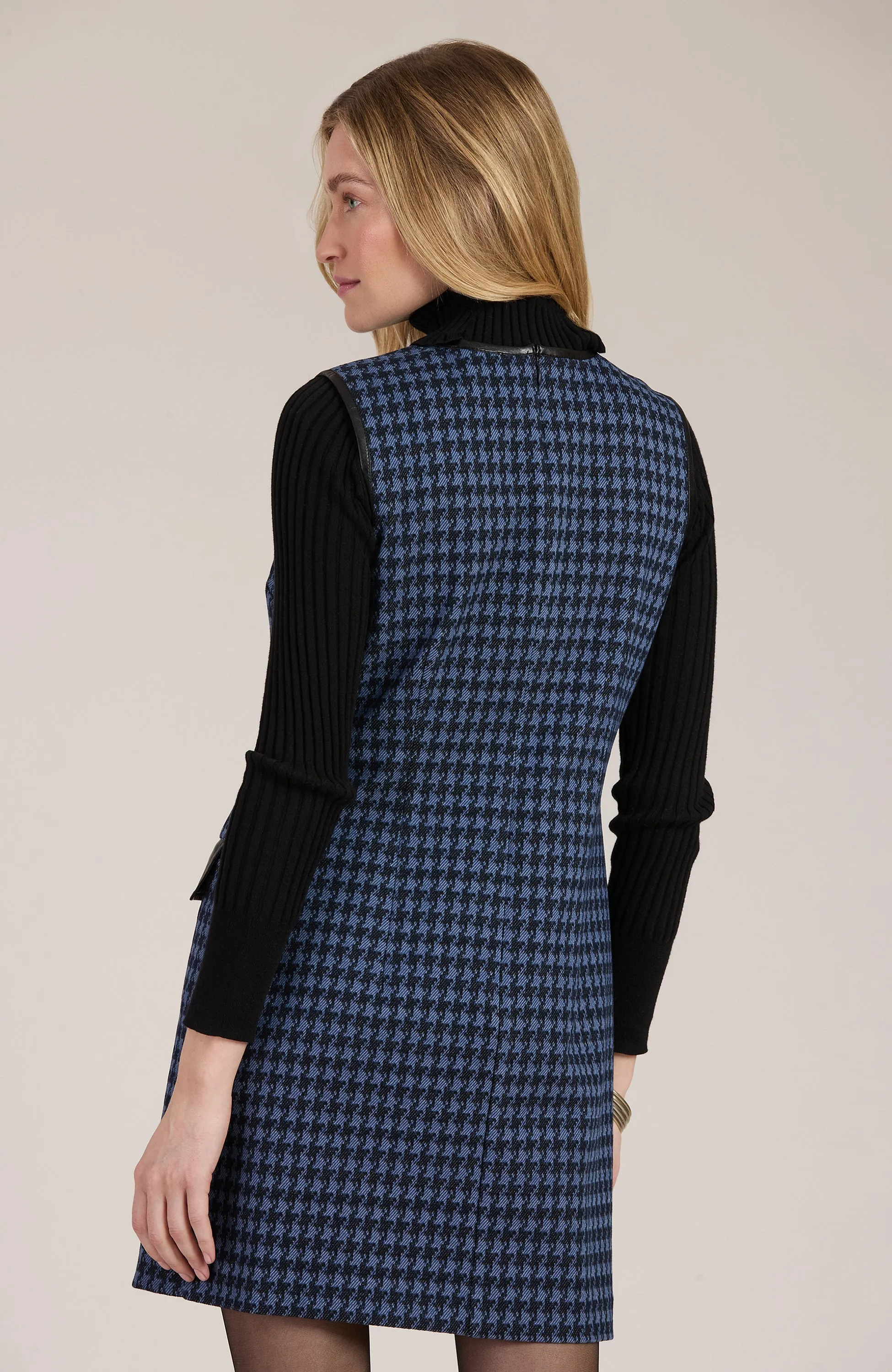 Kirtly Houndstooth Knit Jumper - Navy