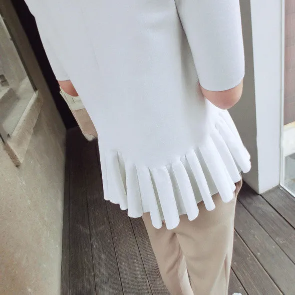 Linda White Knit Peplum Top