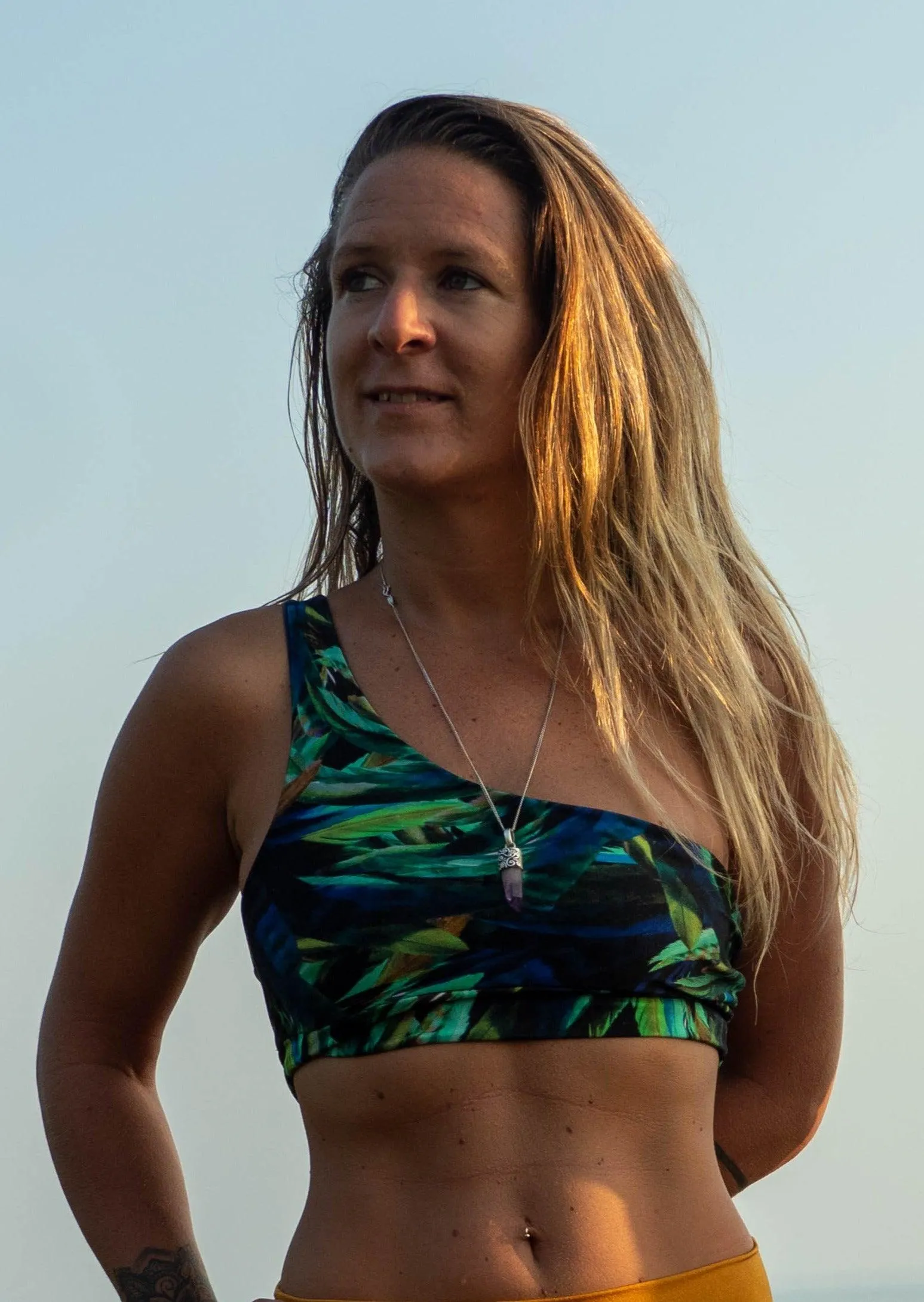 Macaw One Shoulder Top