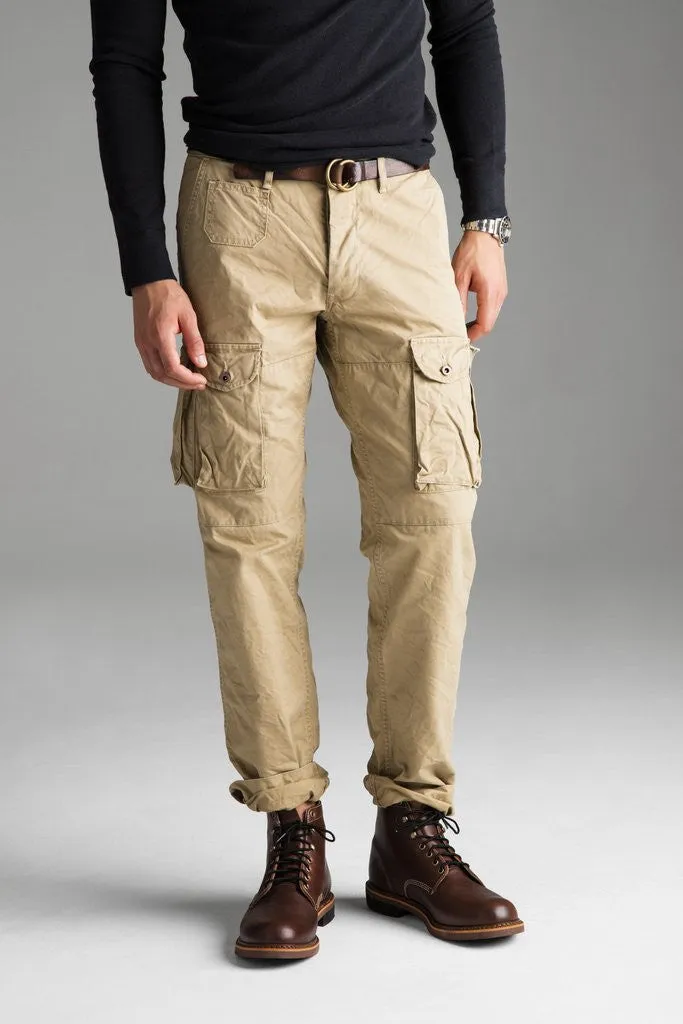 NEW MENS GROWN & SEWN USA FIELD FATIGUE Cargo Pants Jeans 32X34 GHURKA Tan