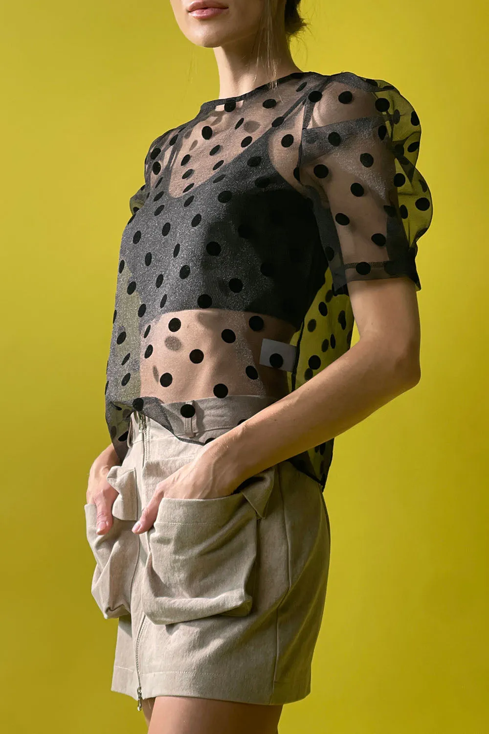 Polka Dot Sheer Blouse