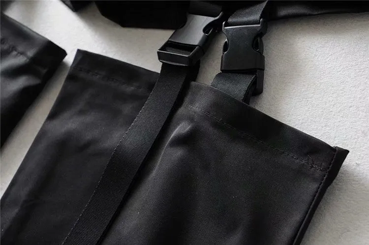 Street hipster rock style baggy buckle casual cargo pants loose fit detachable shorts streetwear