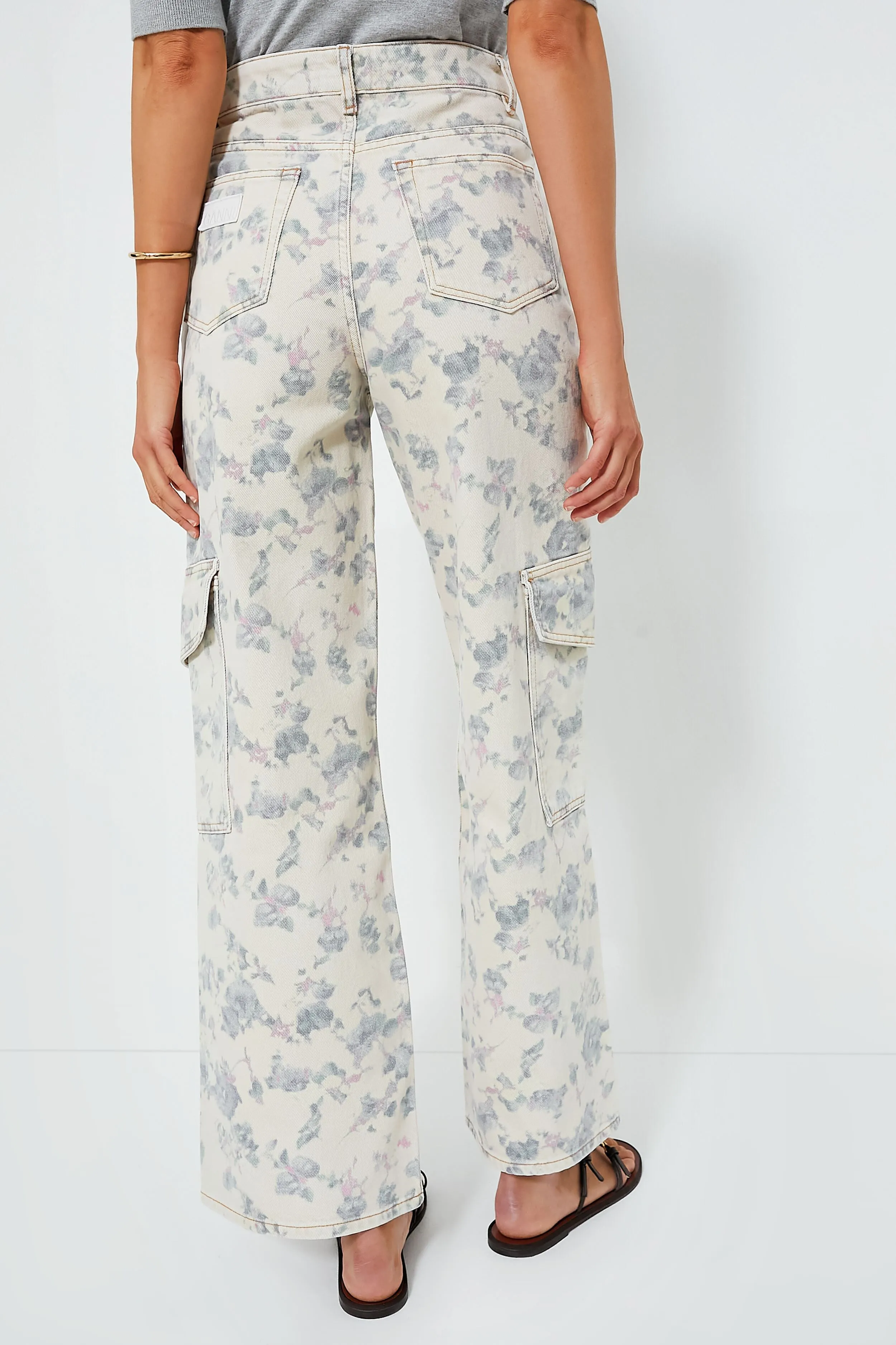 Tofu Print Denim Angi Cargo Pant