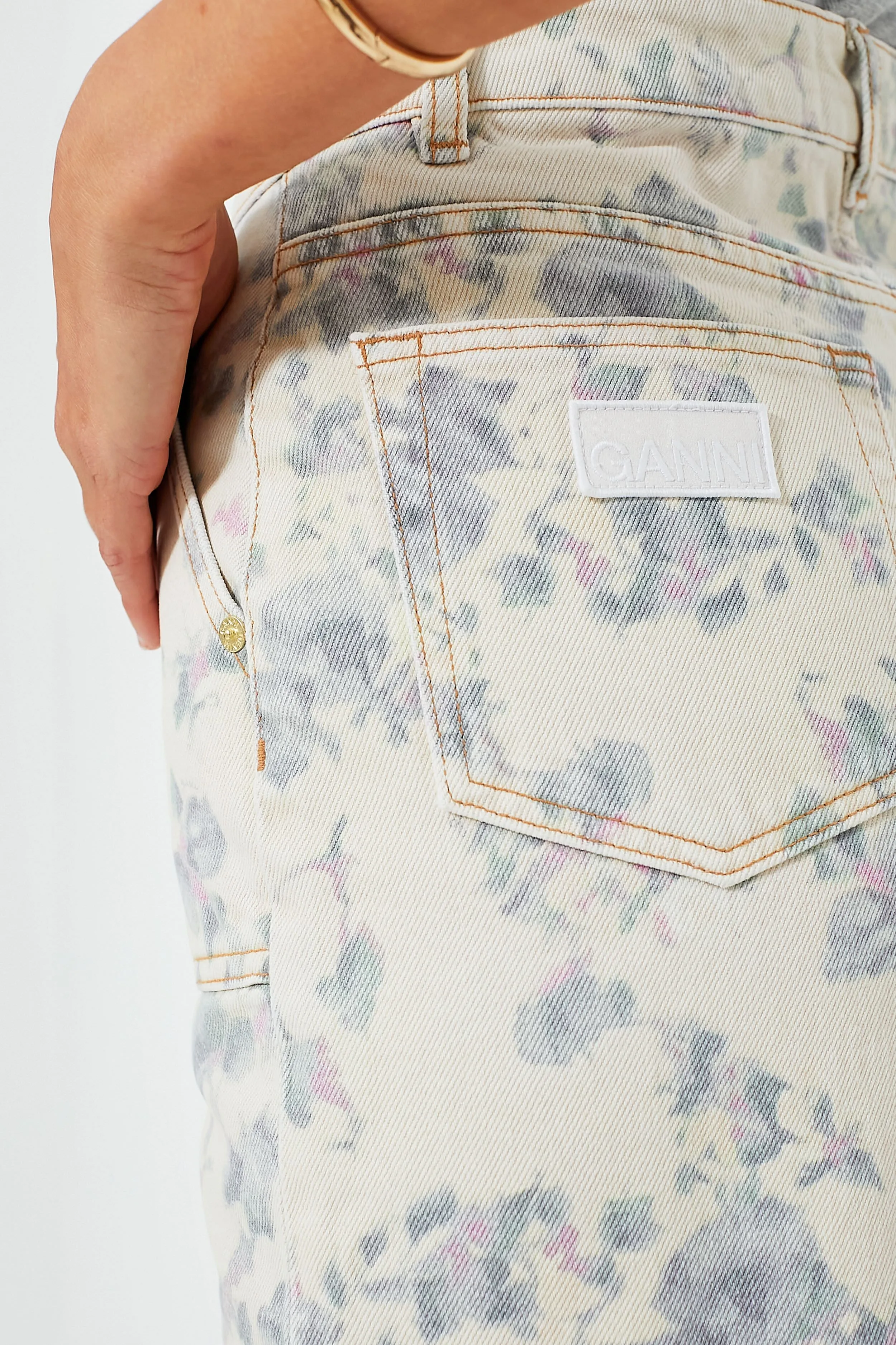 Tofu Print Denim Angi Cargo Pant