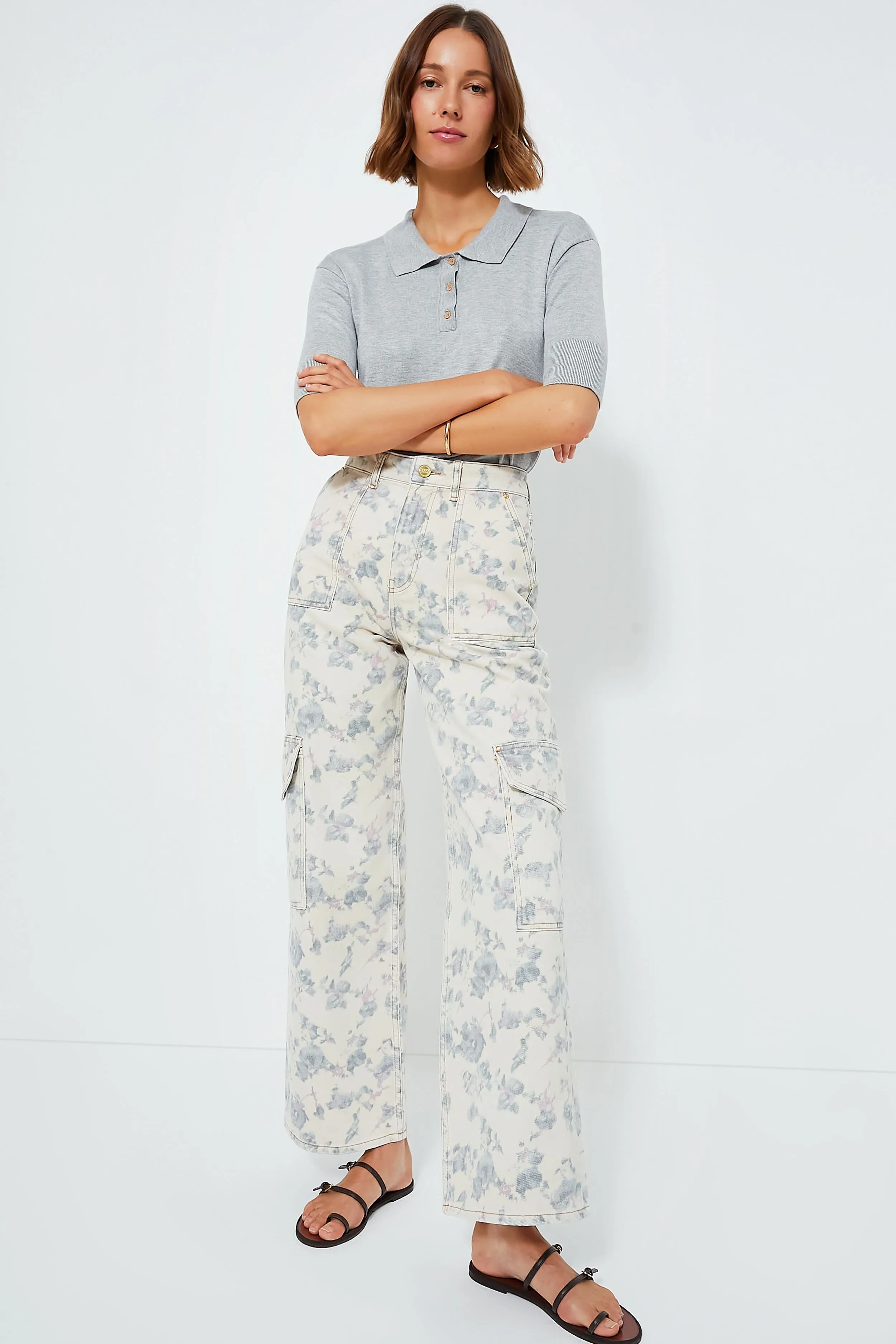 Tofu Print Denim Angi Cargo Pant
