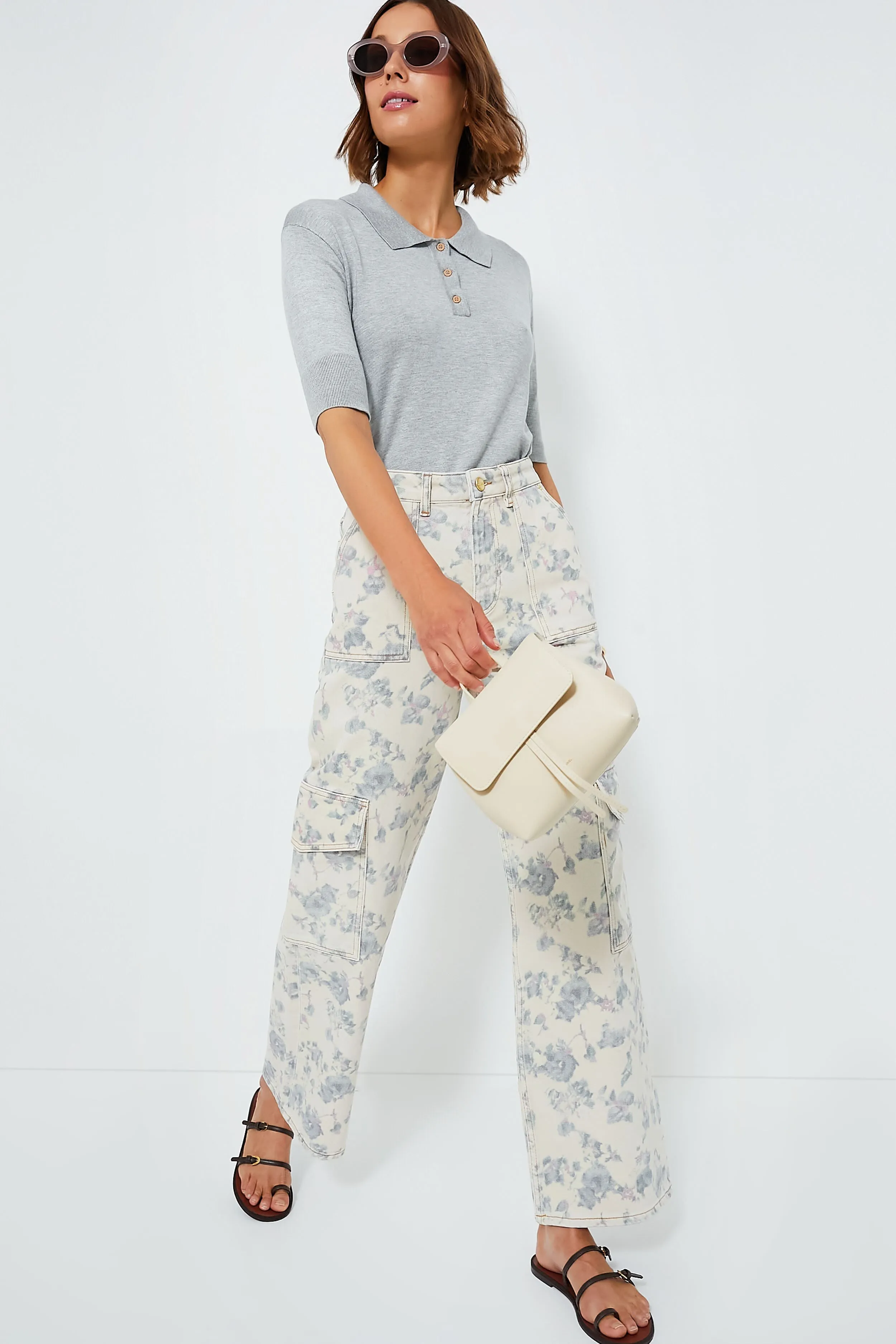 Tofu Print Denim Angi Cargo Pant