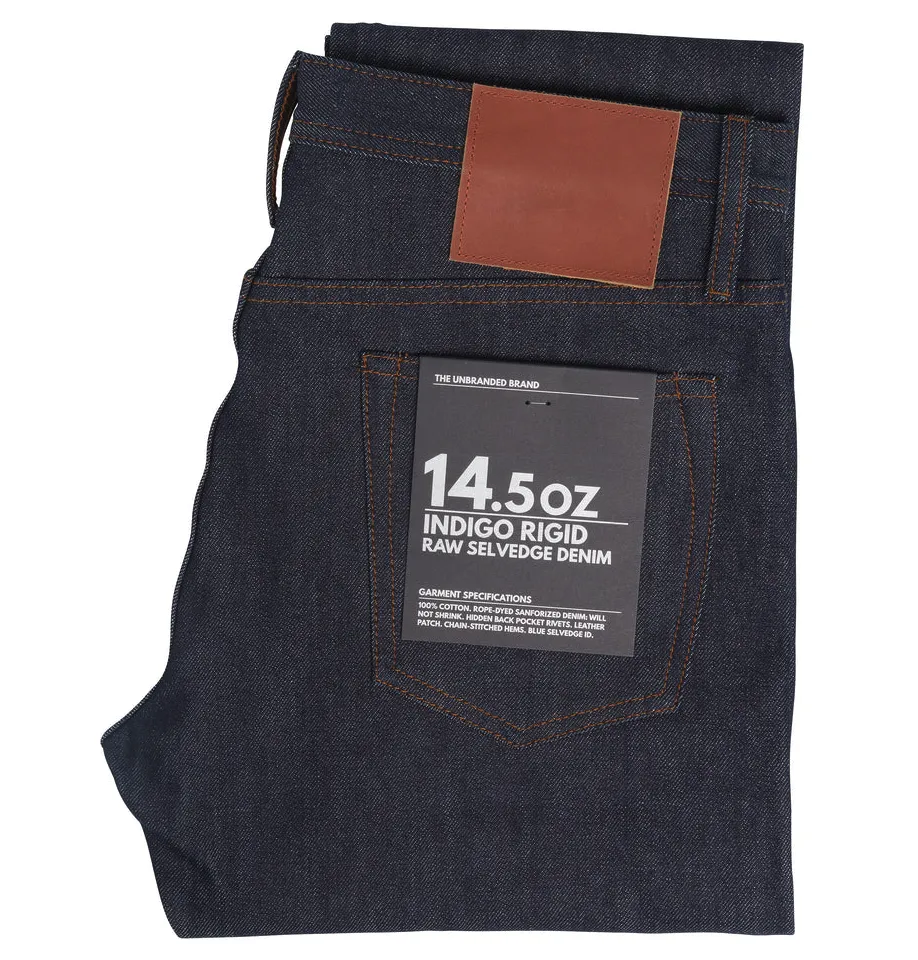 UnBranded Brand UB201 Tapered Fit 14.5oz Indigo Selvedge Denim Jeans