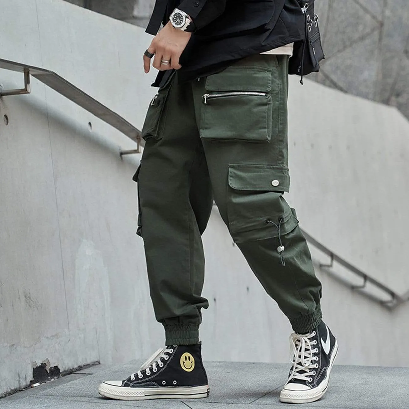WLS Three-dimensional Zipper Pockets Cargo Pants