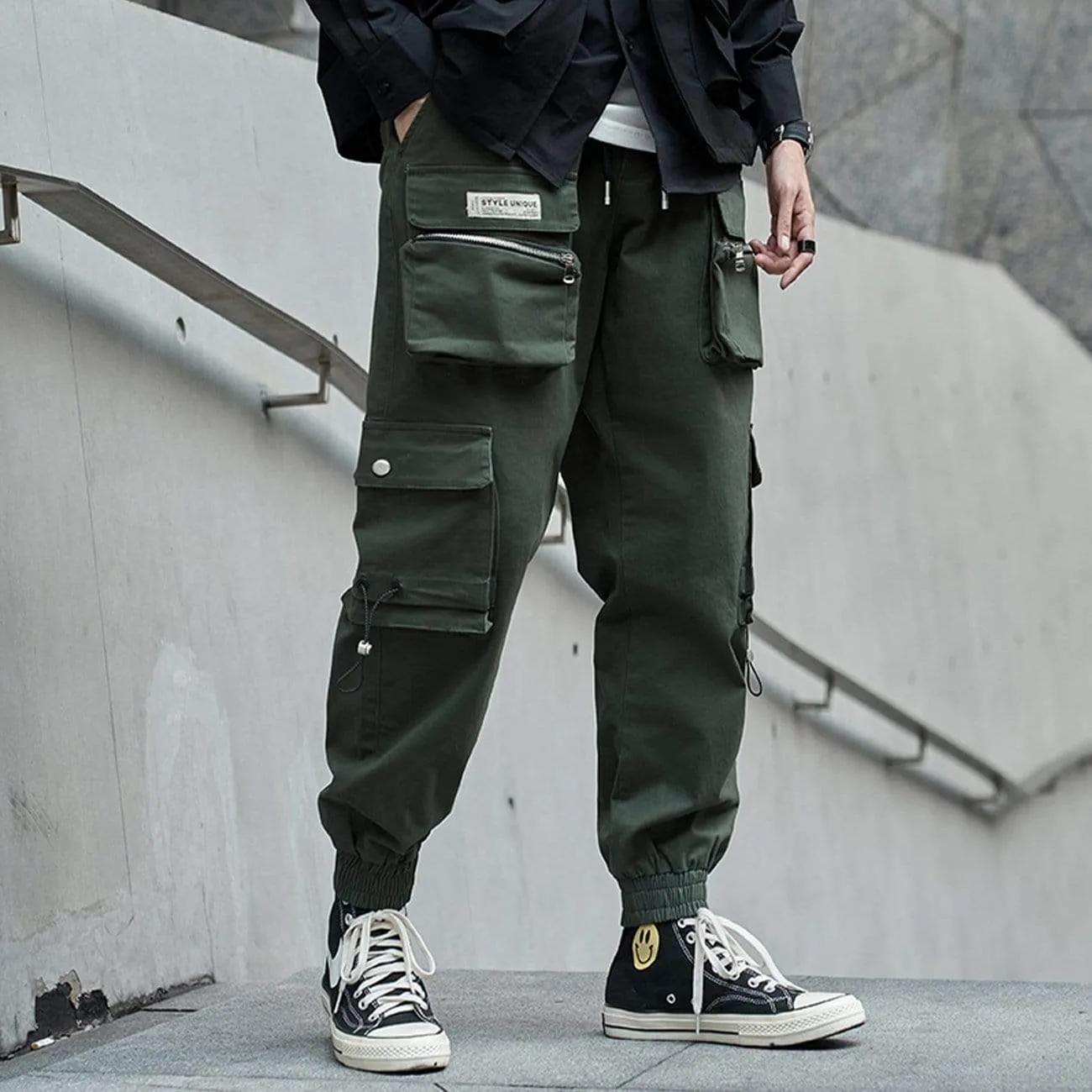 WLS Three-dimensional Zipper Pockets Cargo Pants