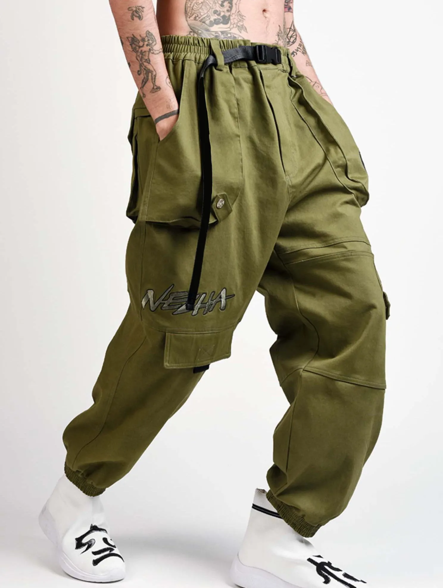 Yin Yang Army Green Cargo Pants