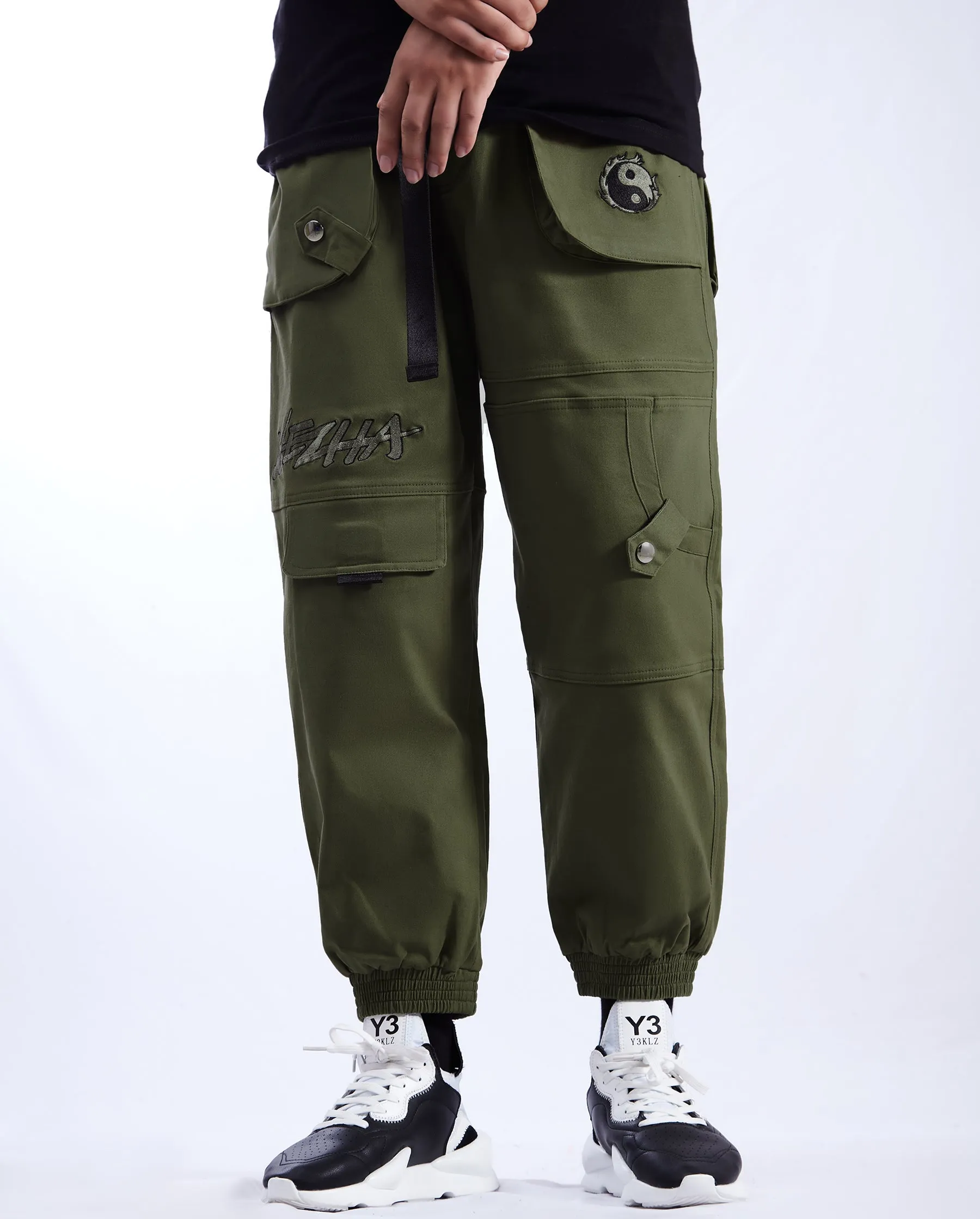 Yin Yang Army Green Cargo Pants