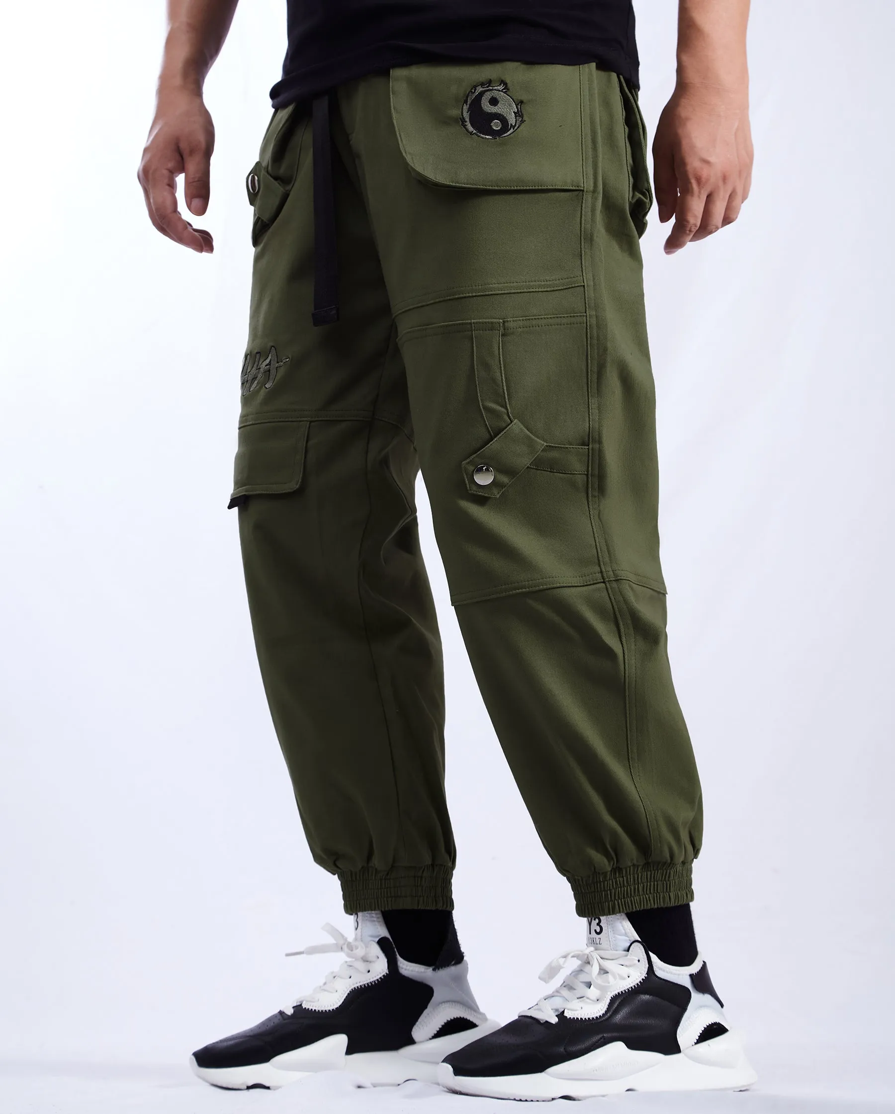 Yin Yang Army Green Cargo Pants