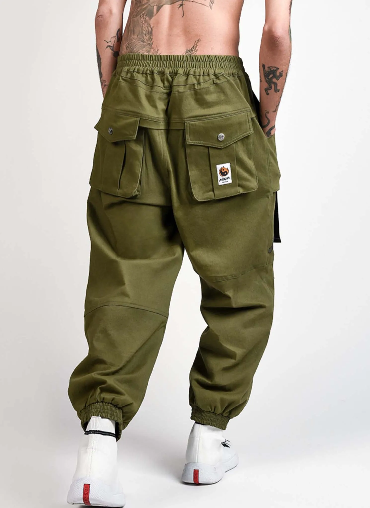 Yin Yang Army Green Cargo Pants
