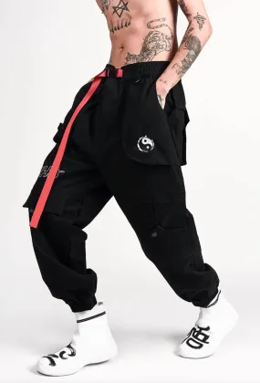 Yin Yang Black Cargo Pants