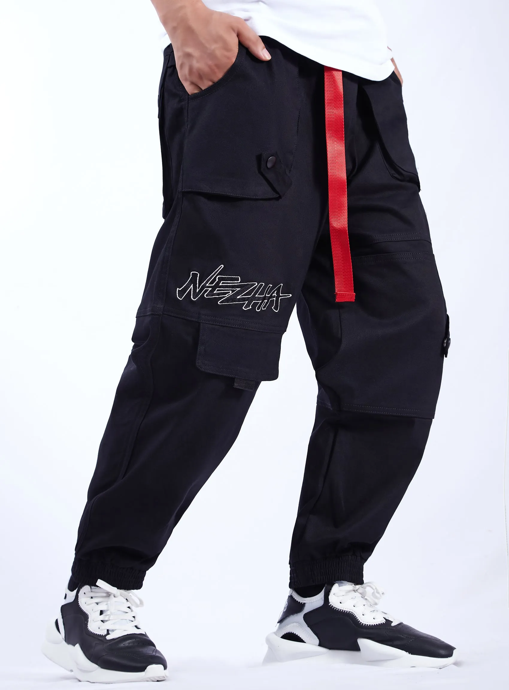Yin Yang Black Cargo Pants