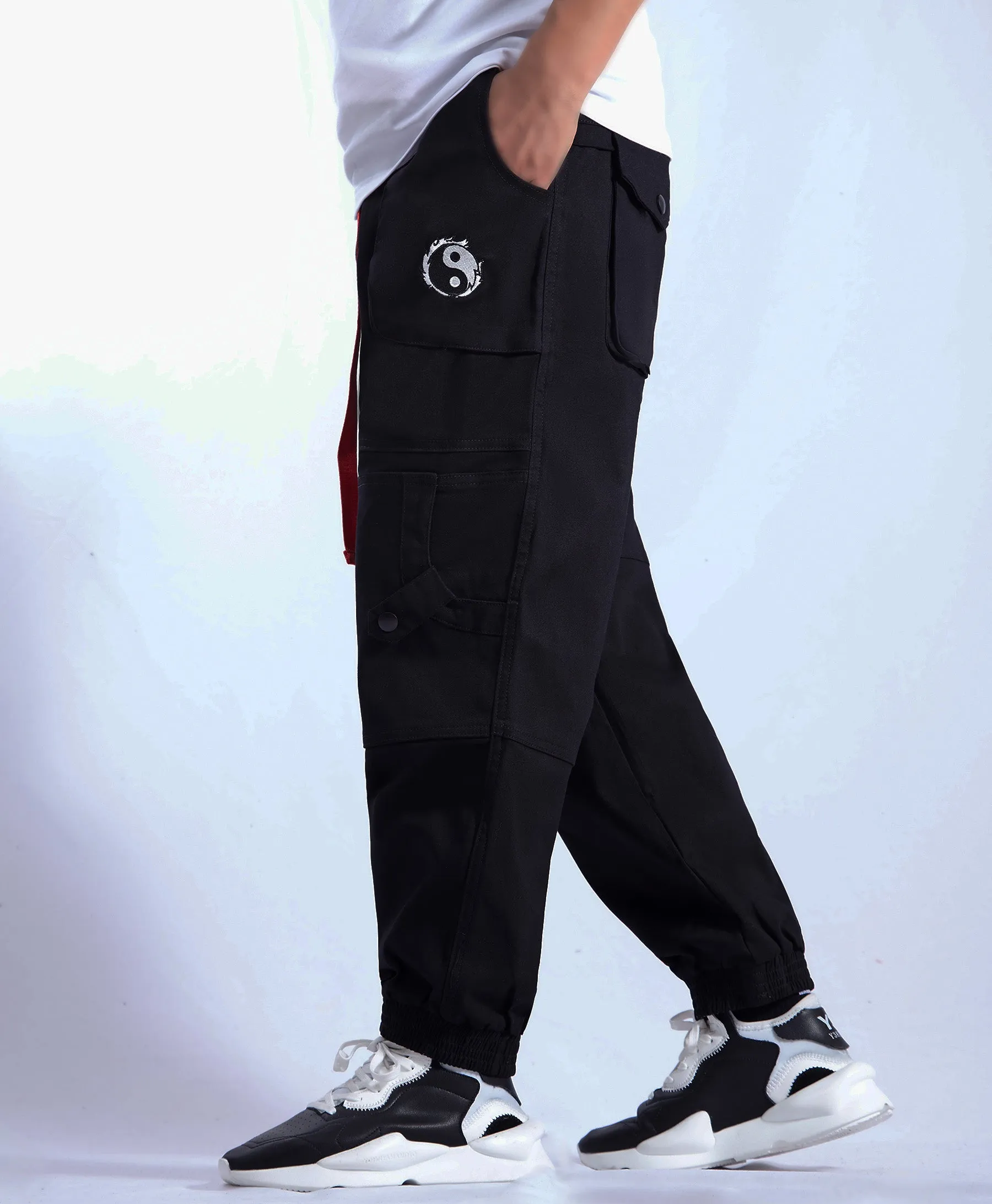 Yin Yang Black Cargo Pants