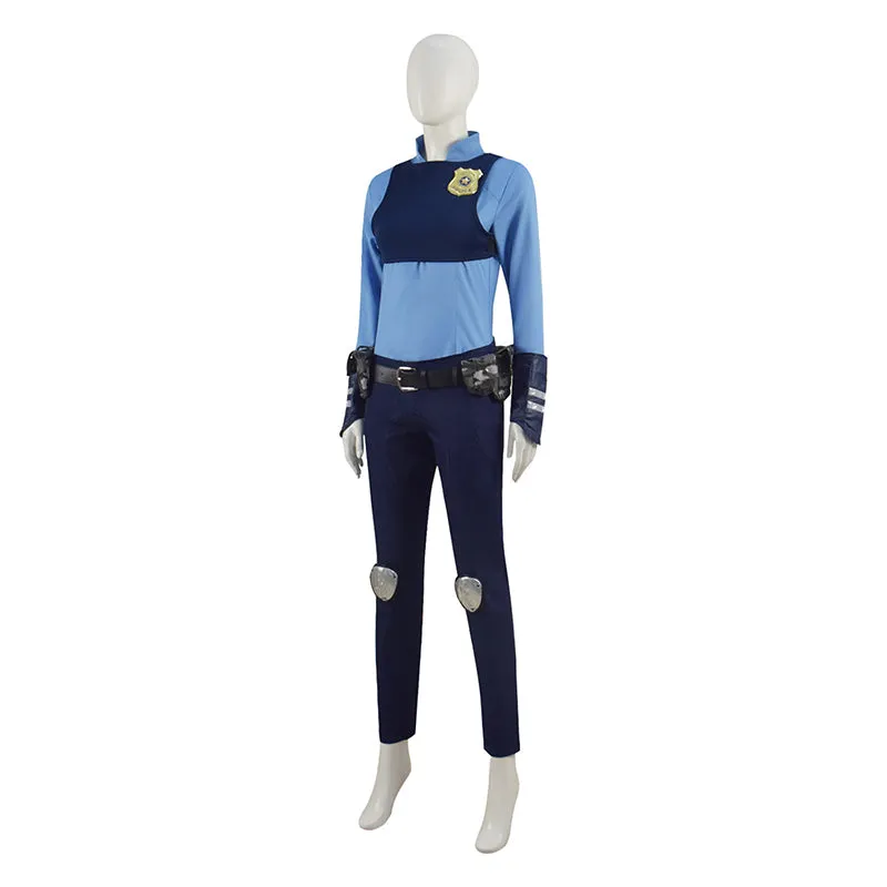 Zootopia Judy Hopps Cosplay Costume Rabbit Police Uniform Halloween Carnival Suit With Ear